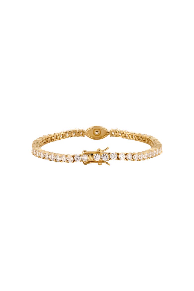 Hopeful Abundance Evil Eye Tennis Bracelet, Alternate, color, Gold