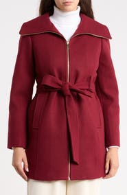 Michael Kors Belted Faux Wool Coat