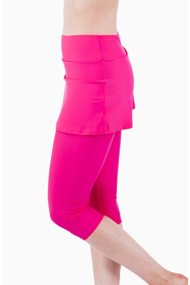 Skirted Swim Capris, Alternate, color, Pink
