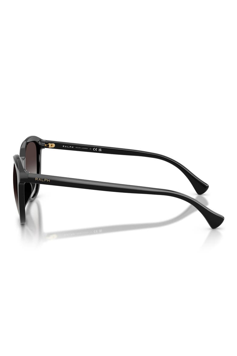 54mm Gradient Round Sunglasses, Alternate, color, SHINY BLACK / GRADIENT GREY