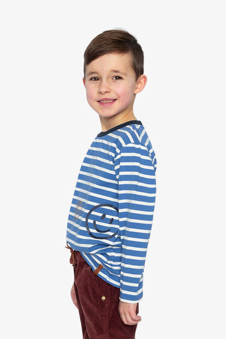 Long Sleeve Stripe Smiley Graphic T-Shirt, Alternate, color, Blue and White Stripes