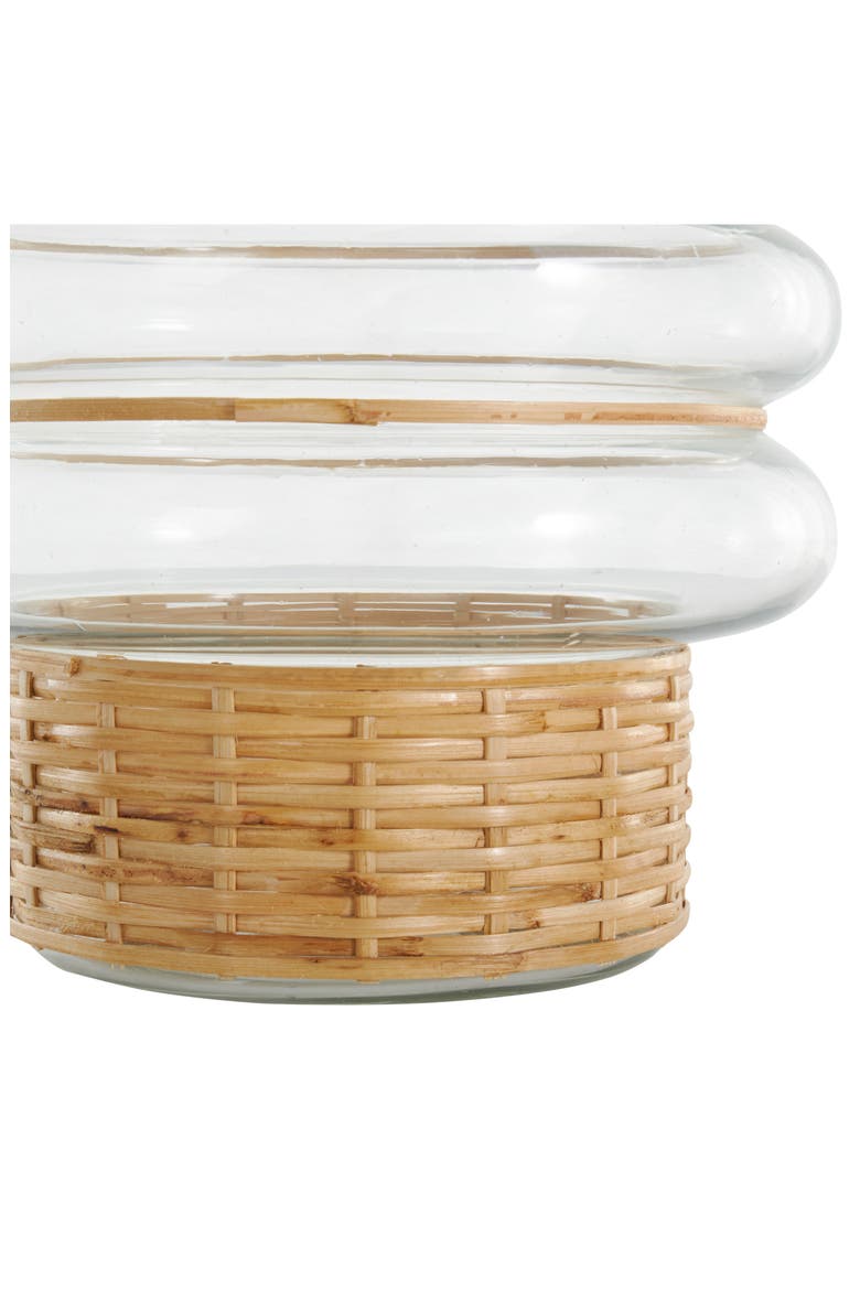 Glass & Rattan Set of 2 Vase Set, Alternate, color, CLEAR