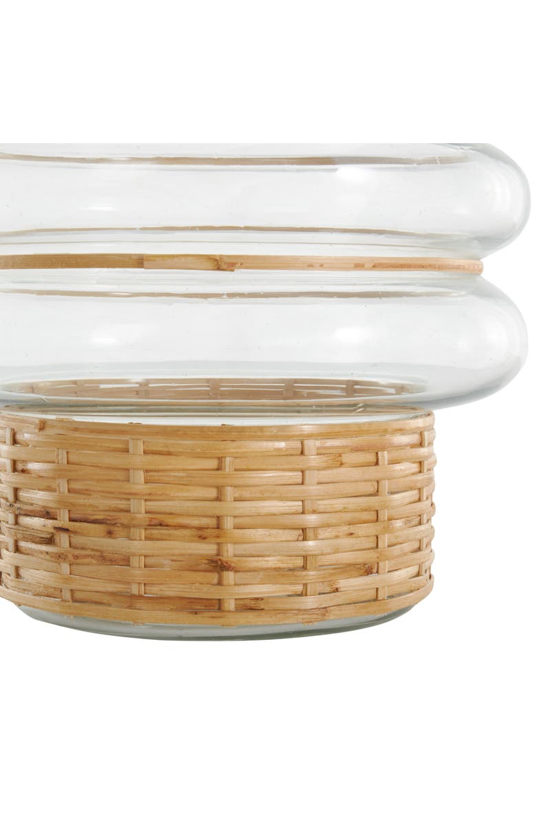 GINGER BIRCH STUDIO Glass & Rattan Set of 2 Vase Set, Alternate, color, Clear