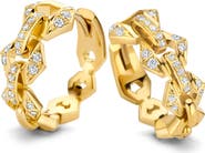 DRIES CRIEL Flowe Pavé Diamond Hoop Earrings