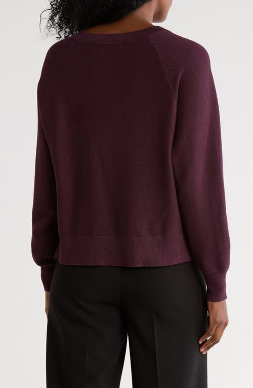 Adrianna Papell Dolman Lace-up Sweater In Purple