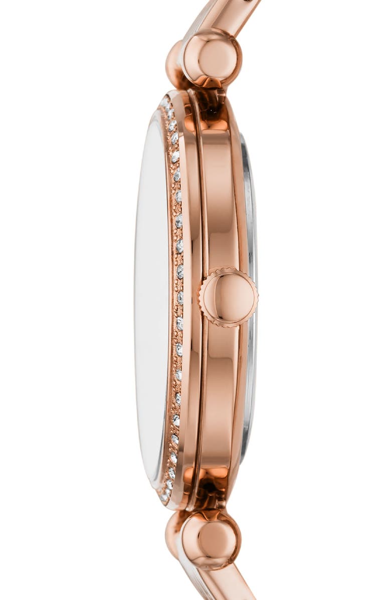 Tillie Three Hand Quartz CZ Bezel Bracelet Watch, 36mm