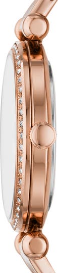 Tillie Three Hand Quartz CZ Bezel Bracelet Watch, 36mm