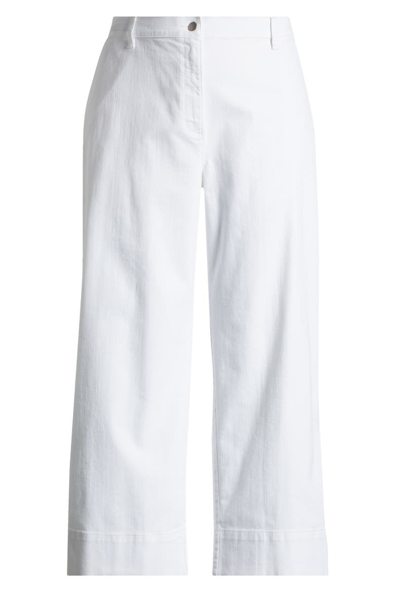High Waist Wide Leg Ankle Jeans, Alternate, color, WHITE