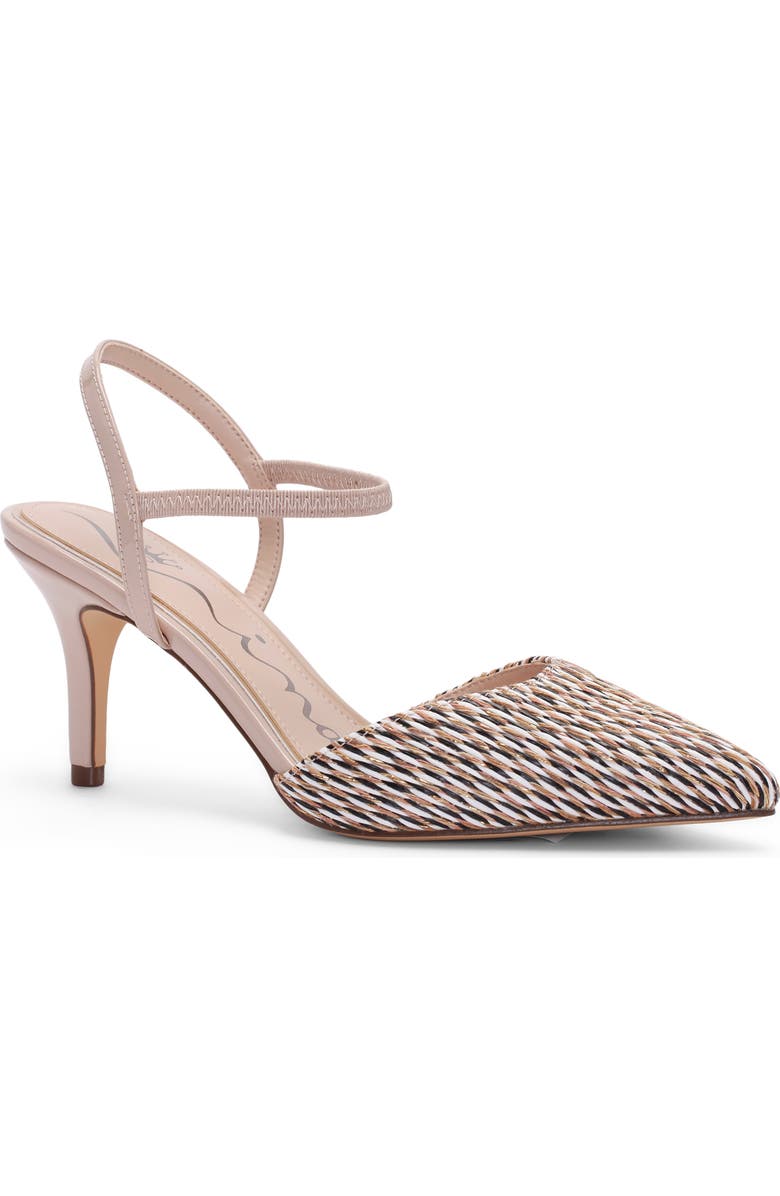 Nina Teena Pointed Toe Ankle Strap Pump, Alternate, color, Beige