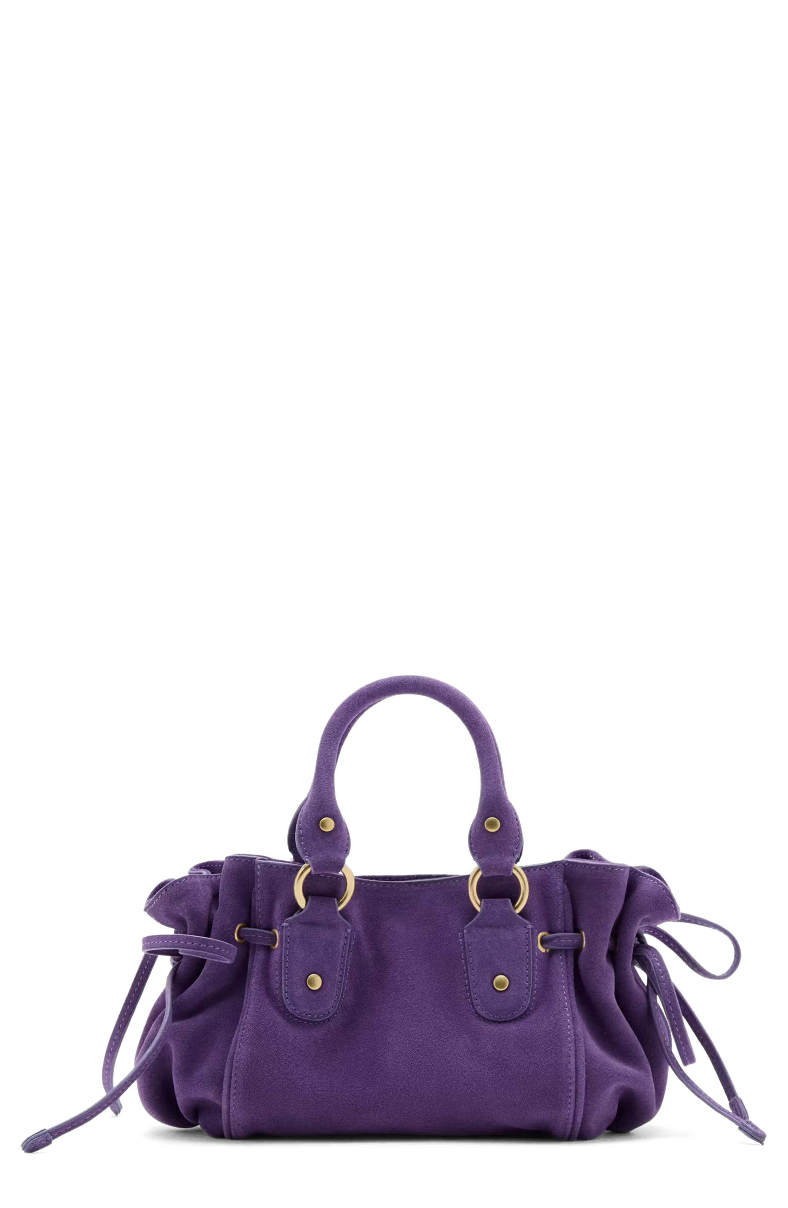MANGO Starring Hailey Bieber Suede Convertible Handbag, Main, color, 