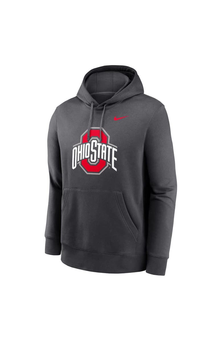 Nike Men's Nike Anthracite Ohio State Buckeyes Primetime Evergreen Club Fleece Pullover Hoodie, Alternate, color, 