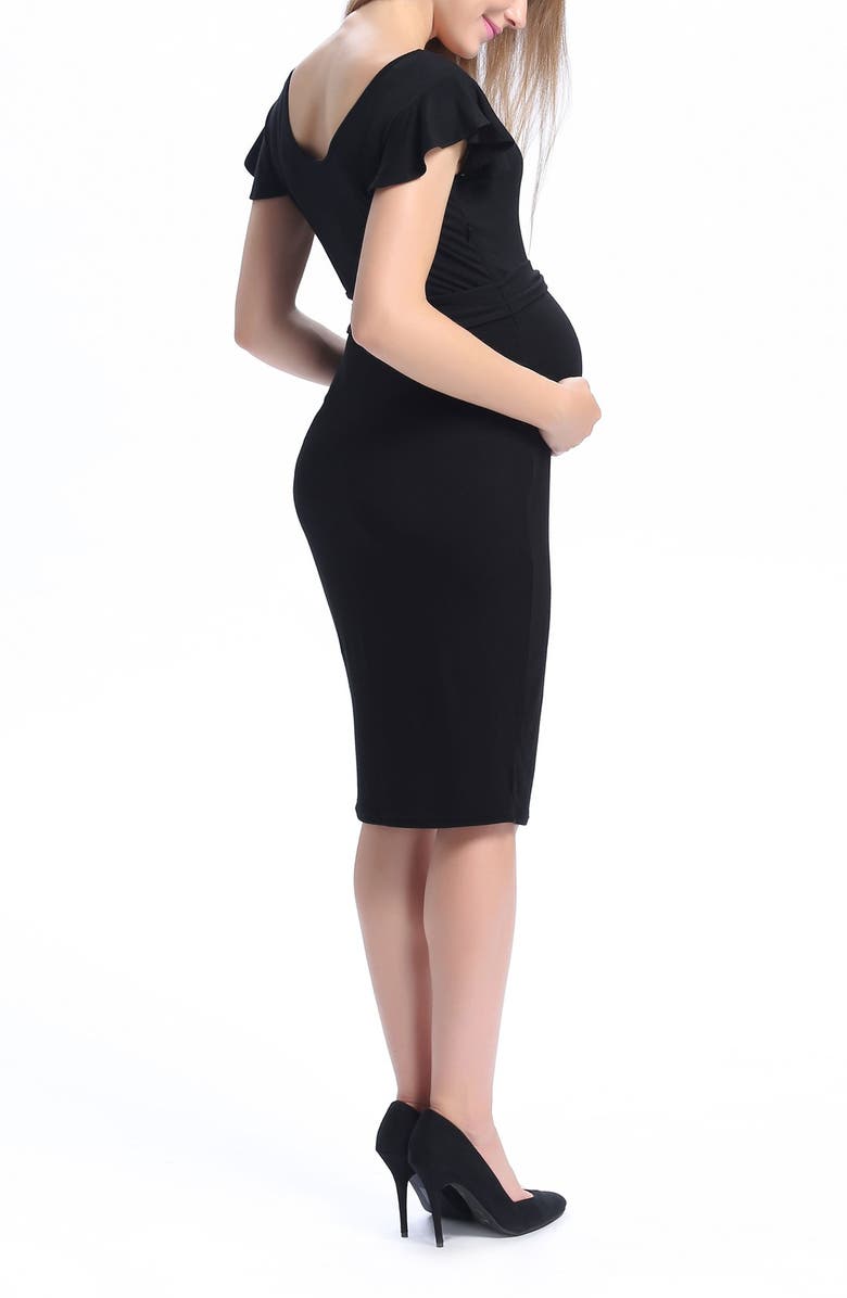 Kimi and Kai Lucile Ruffle Sleeve Maternity Dress, Alternate, color,