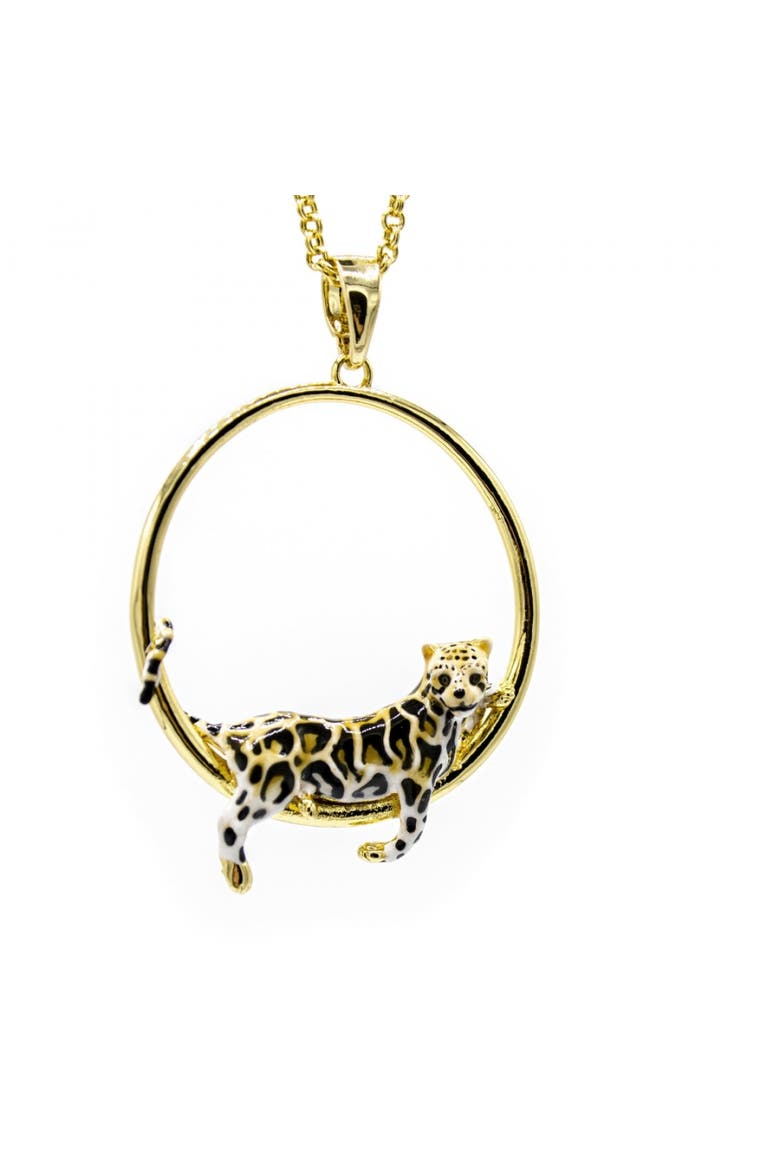 Clouded Leopard Hoop Necklace, Main, color, Leopard