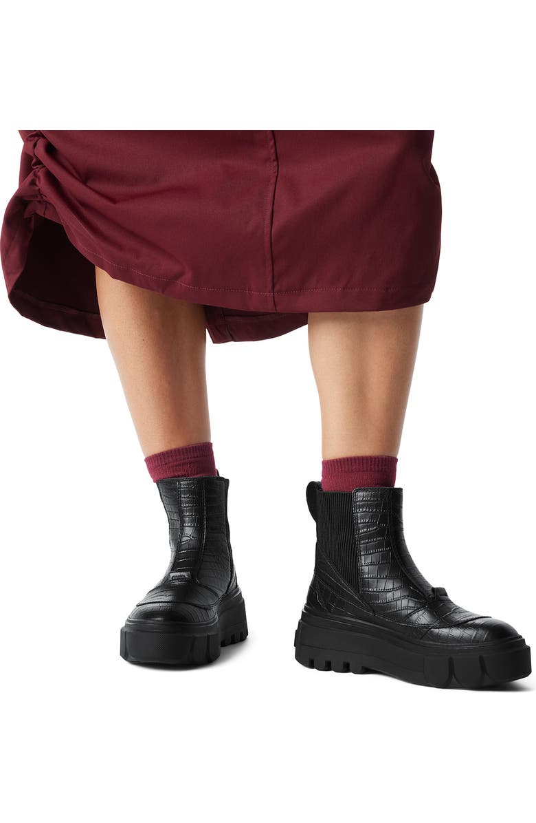 SOREL CARIBOU X Waterproof Platform Chelsea Boot, Alternate, color, Black/ Black