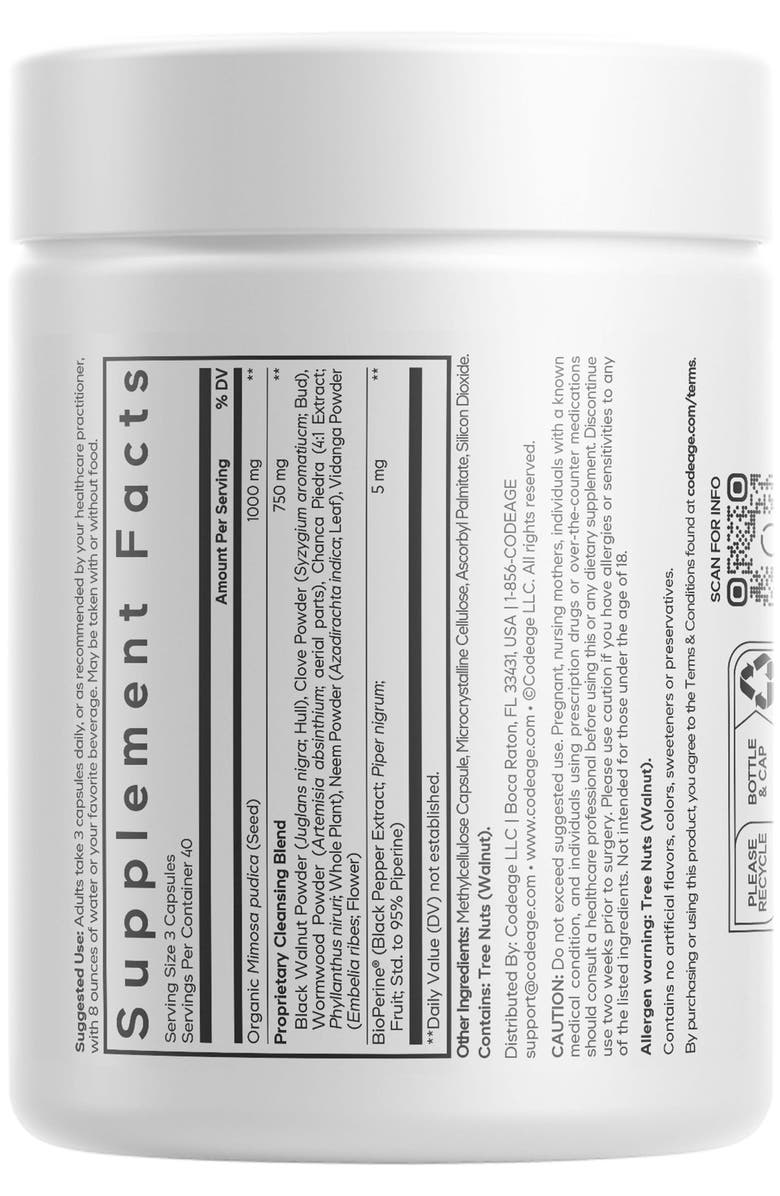 Codeage Organic Mimosa Pudica Seeds Supplement, Alternate, color, White