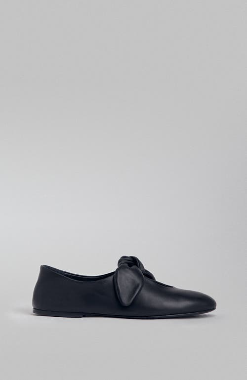 Co Bow-detailed Leather Flats In Black