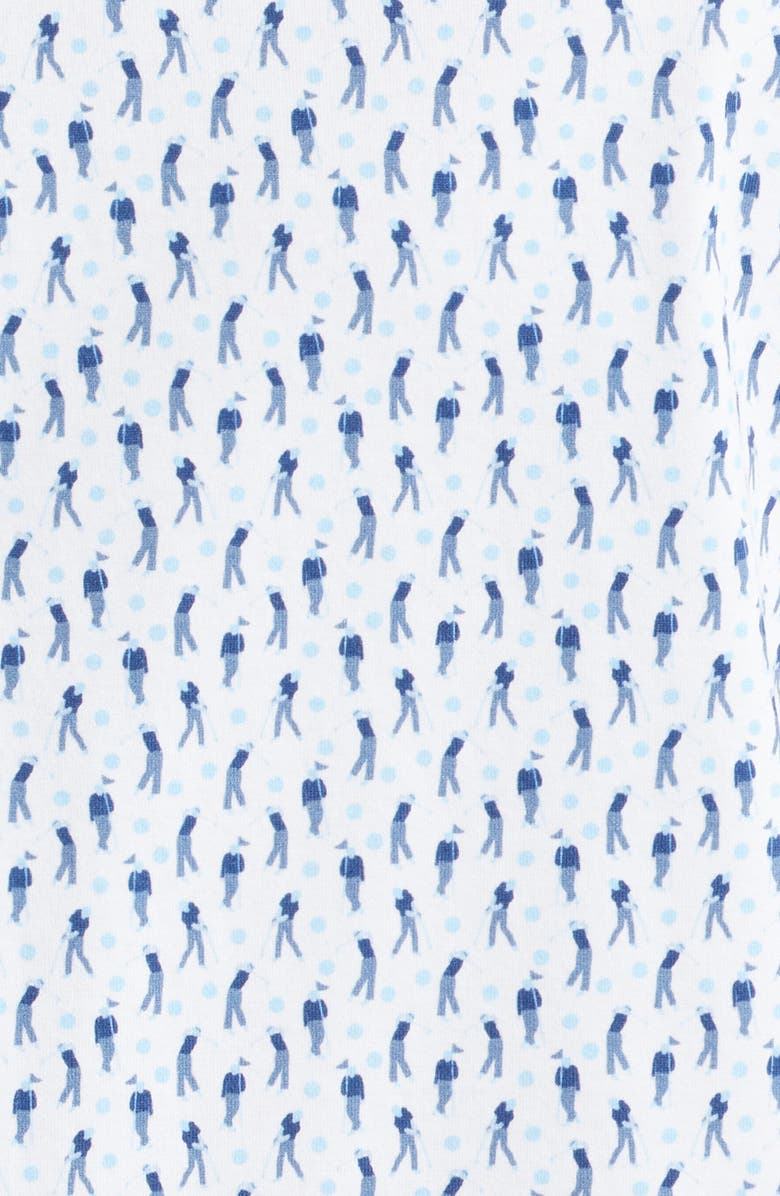 Bugatchi Miles OoohCotton<sup>®</sup> Golfer Print Short Sleeve Button-Up Shirt, Alternate, color, Ice