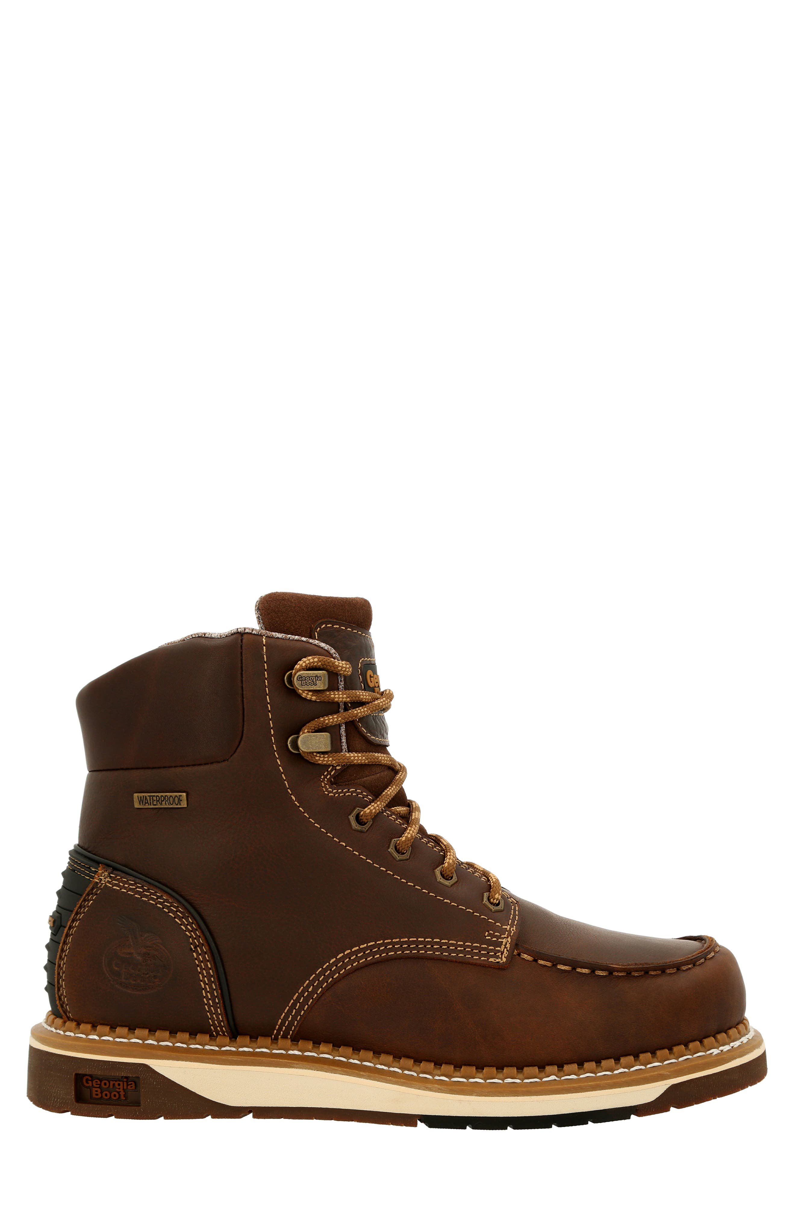 AMP LT Waterproof Wedge Work Boot, Alternate, color, BROWN