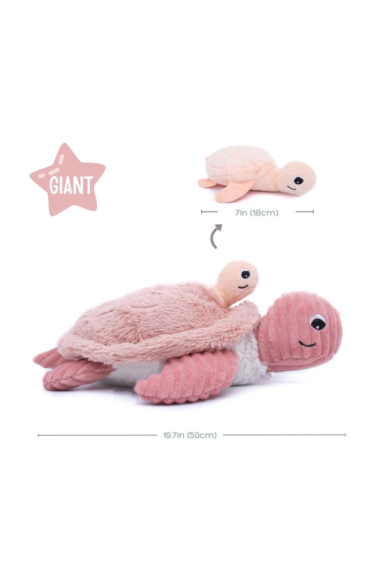 Les Ptipotos Sea Turtle Mom & Her Baby (Giant) - Secret Keeper Plush Toy, Eco-Friendly, Soft & Washable, Alternate, color, Pink