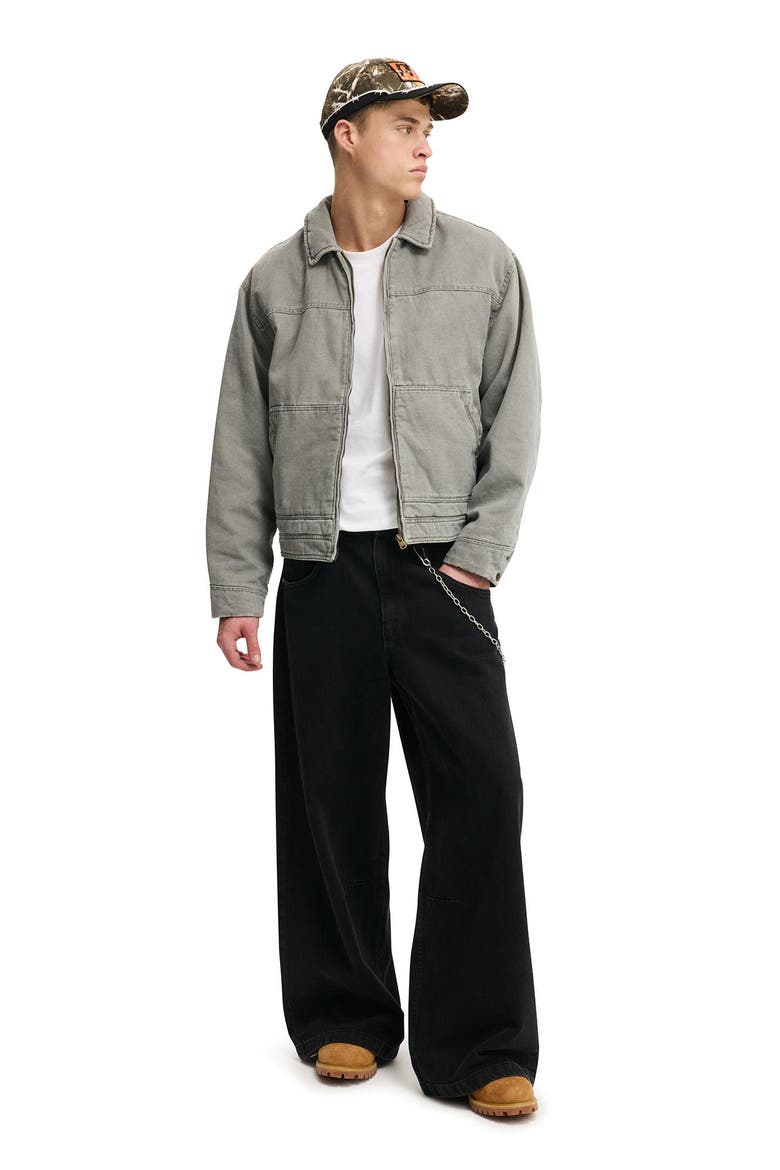 Men's Cropped Worker Jacket, Alternate, color, Washed Grey