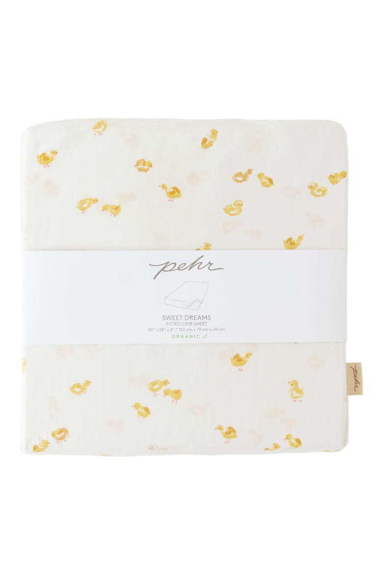 Organic Cotton Crib Sheet, Alternate, color, CHEERFUL CHICK