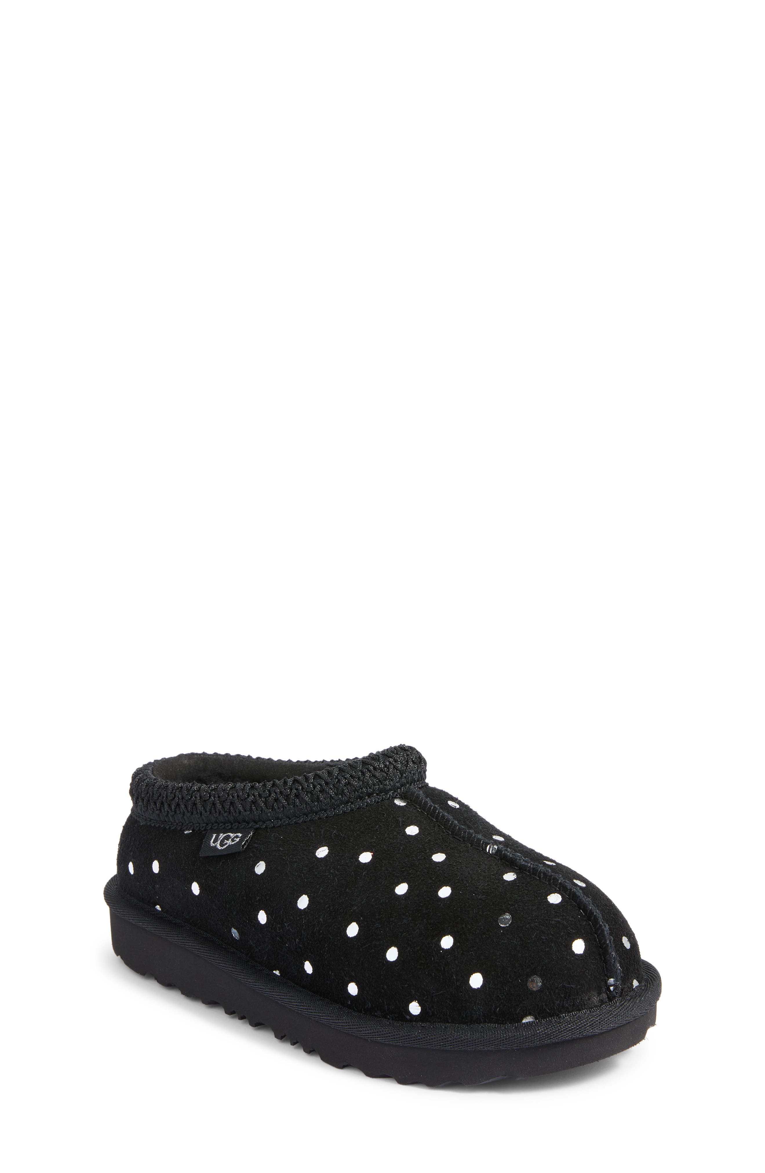Kids' Tasman II Shiny Dots Slipper, Main, color, BLACK