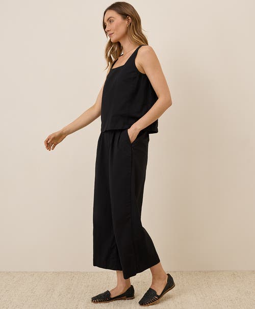 Pact Canopy Linen Pleated Trouser Made With Organic Cotton In Black