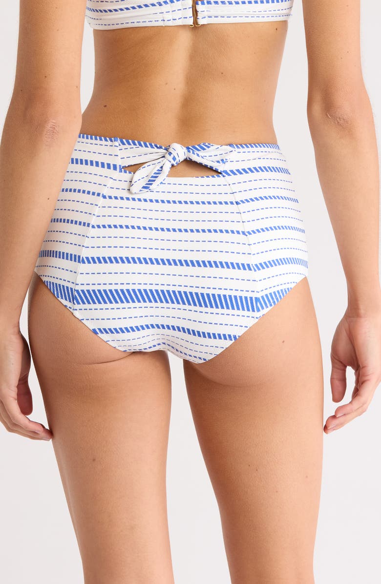 lemlem Elsi High Waist Bikini Bottoms, Alternate, color, Tiki Azure