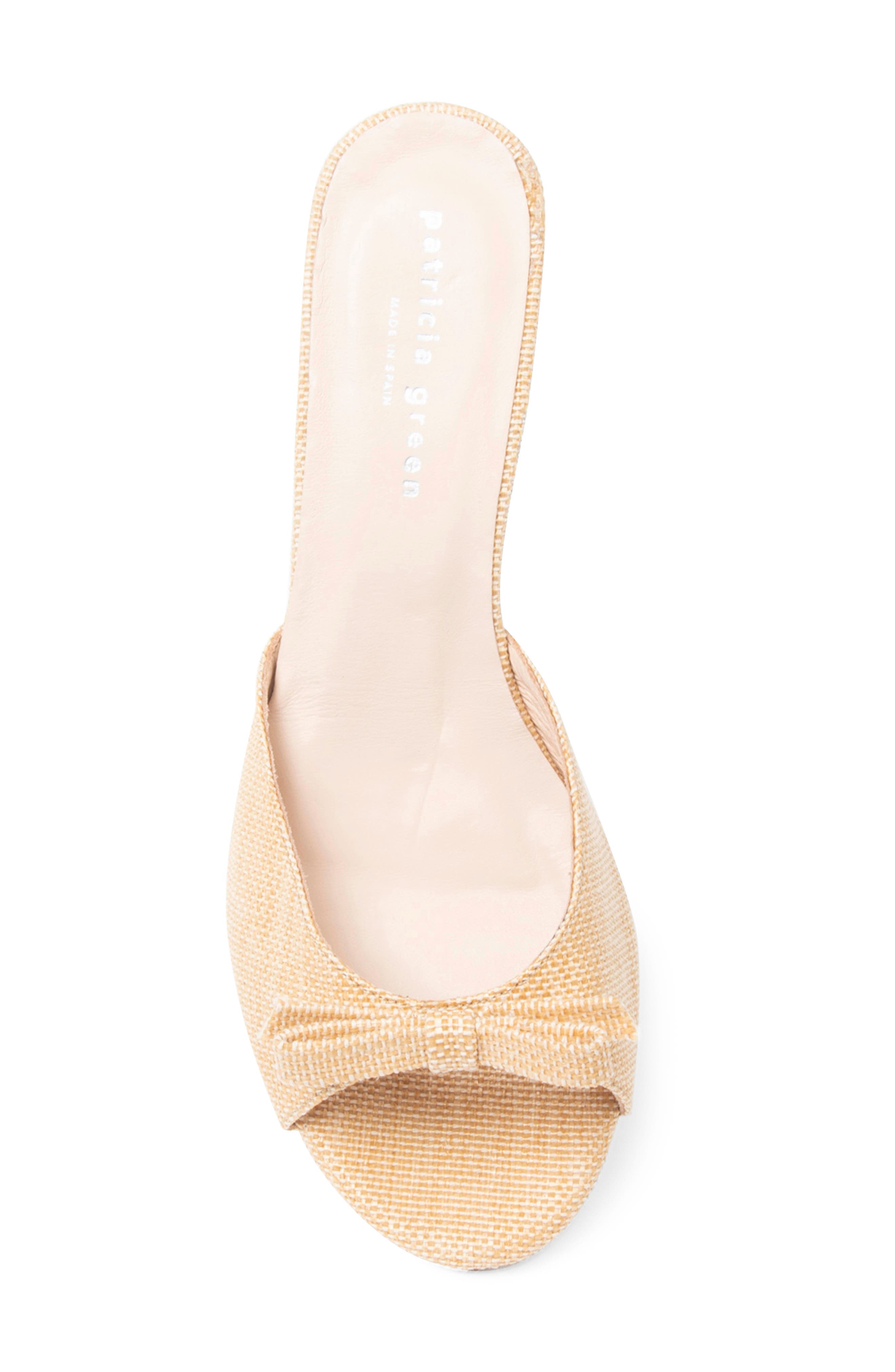 patricia green Bettye Kitten Heel Slide Sandal, Alternate, color, Natural Raffia