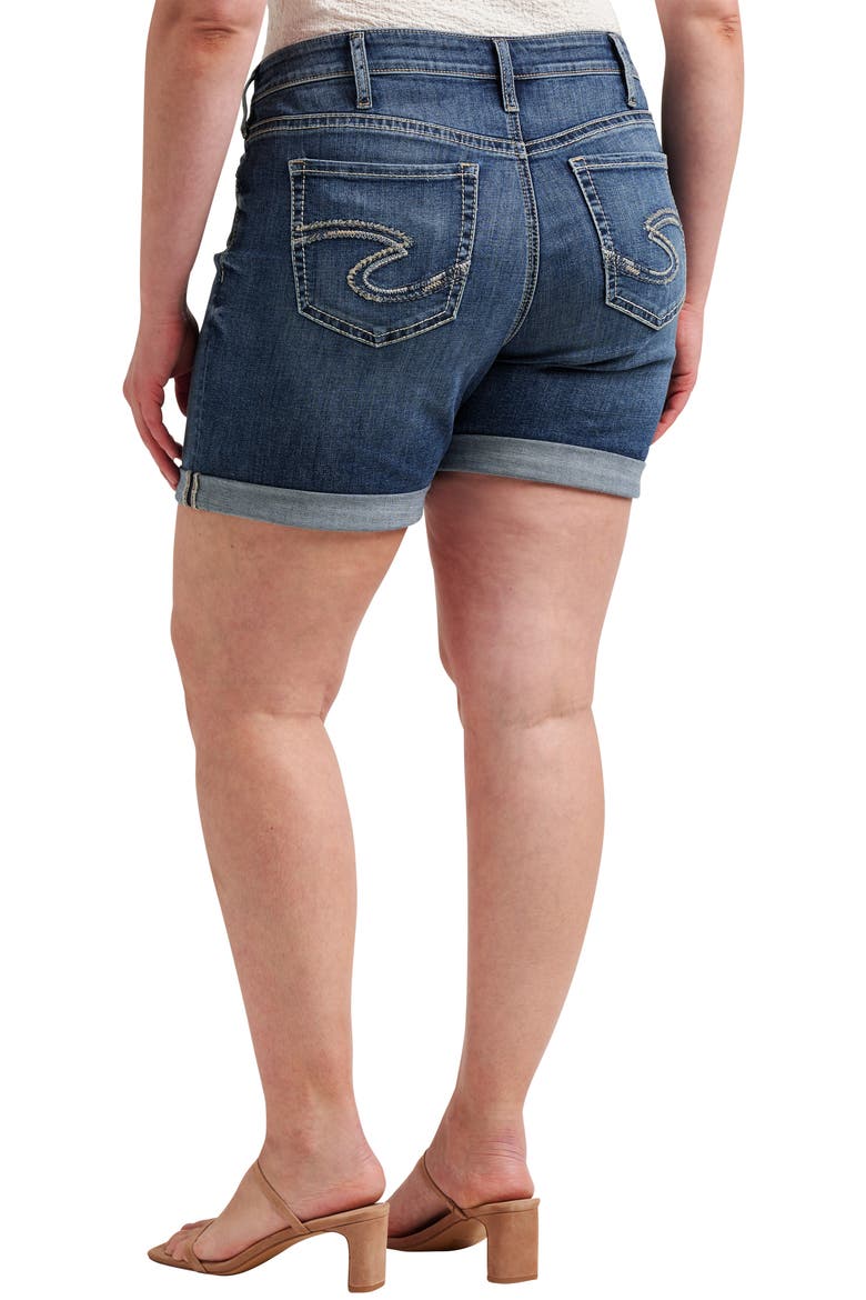 Mid Rise Denim Boyfriend Shorts, Alternate, color, INDIGO