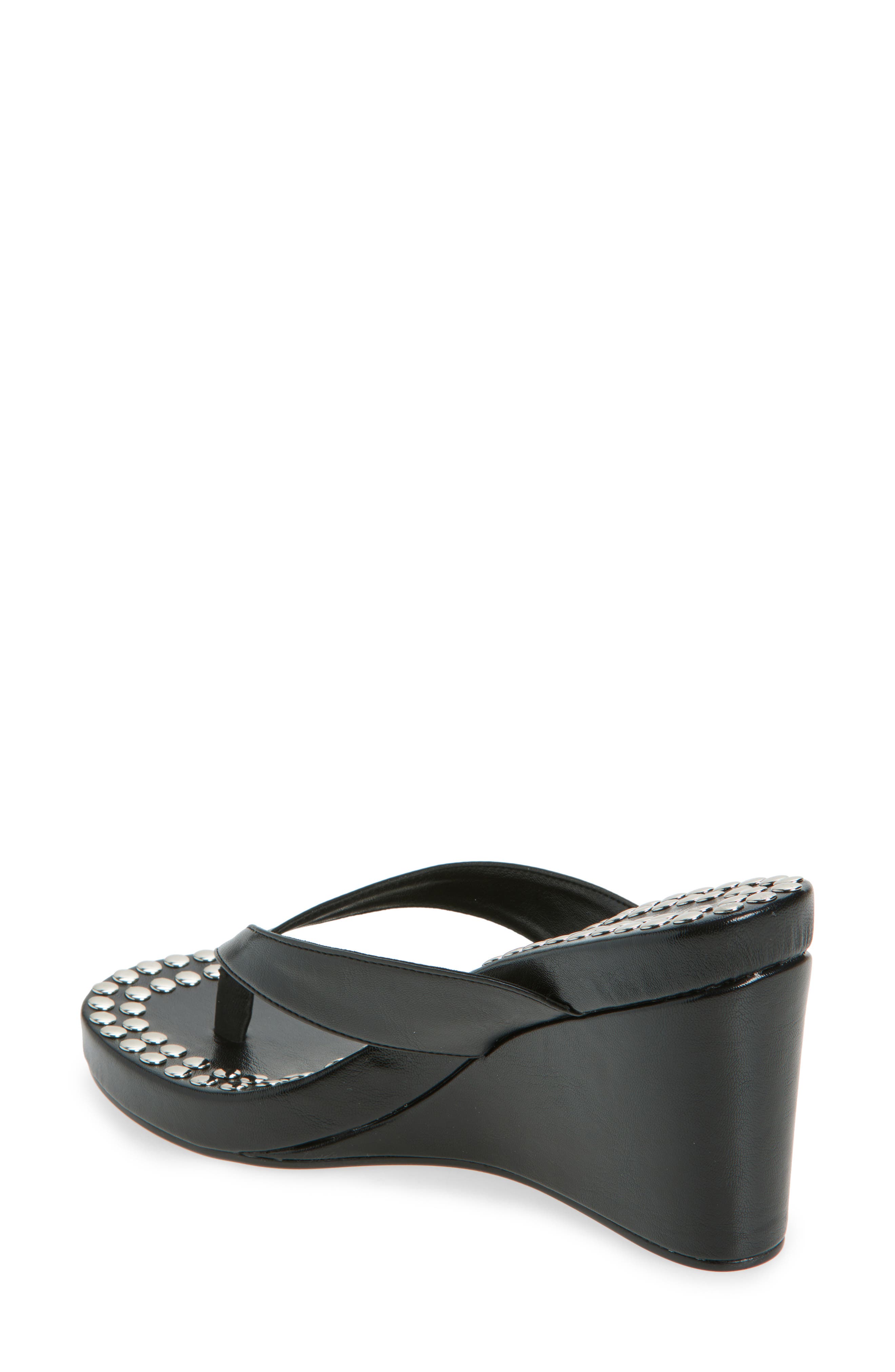 Jeffrey Campbell Liezel Platform Wedge Flip Flop, Alternate, color, Black Silver