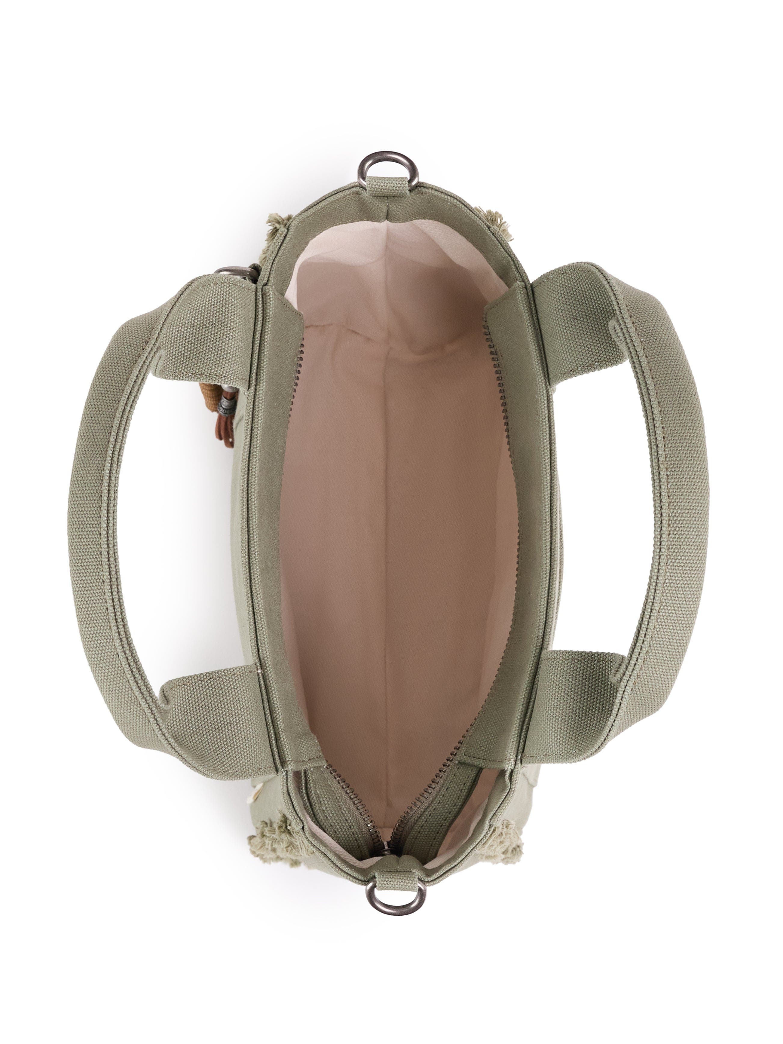 WILT Clothing Selma Frayed Mini Tote, Alternate, color, Army Sage