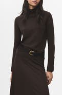 MANGO Button Cuff Turtleneck Sweater