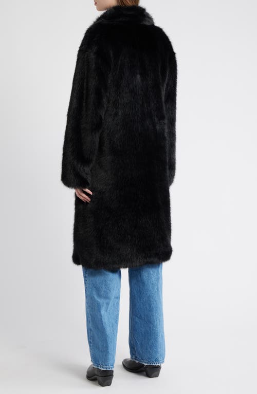 Thread & Supply Long Faux Fur Coat In Black