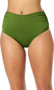 Anne Cole Women's Live In Color Solid Convertible High Waist Shirred Swim Bottom