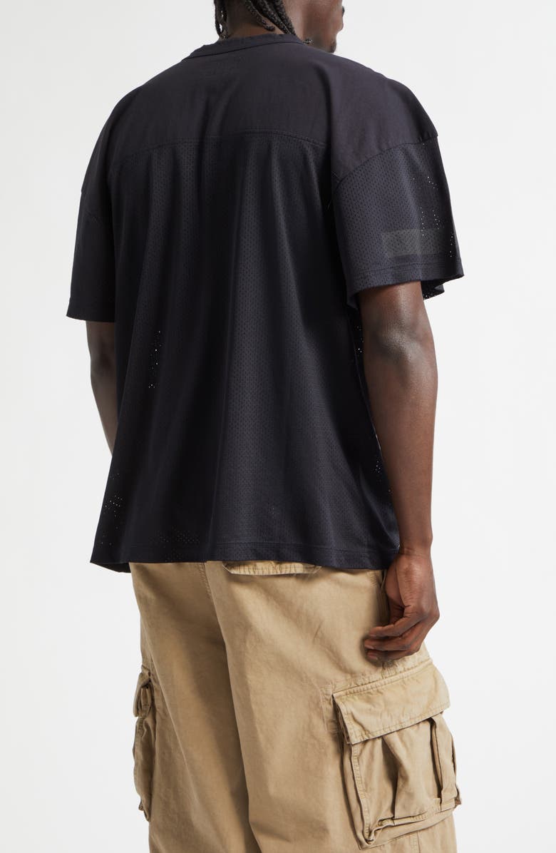 ERL Gender Inclusive Mesh Football T-Shirt, Alternate, color, Black