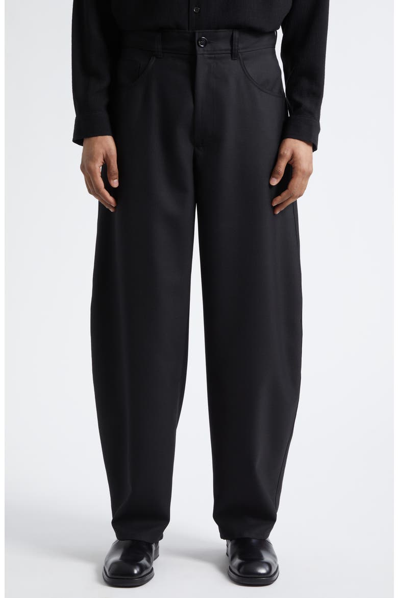 Gino Barrel Leg Trousers, Main, color, FINE BLACK WOOL