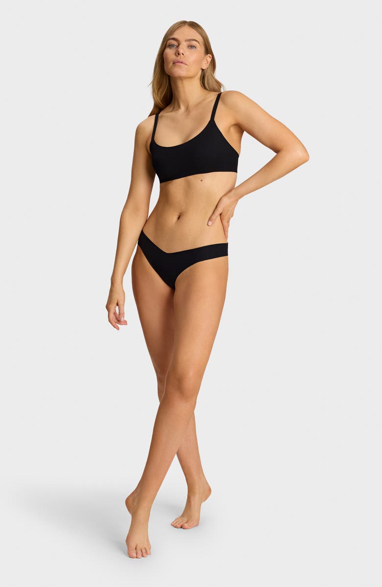 Commando Rib Bralette, Alternate, color, Black
