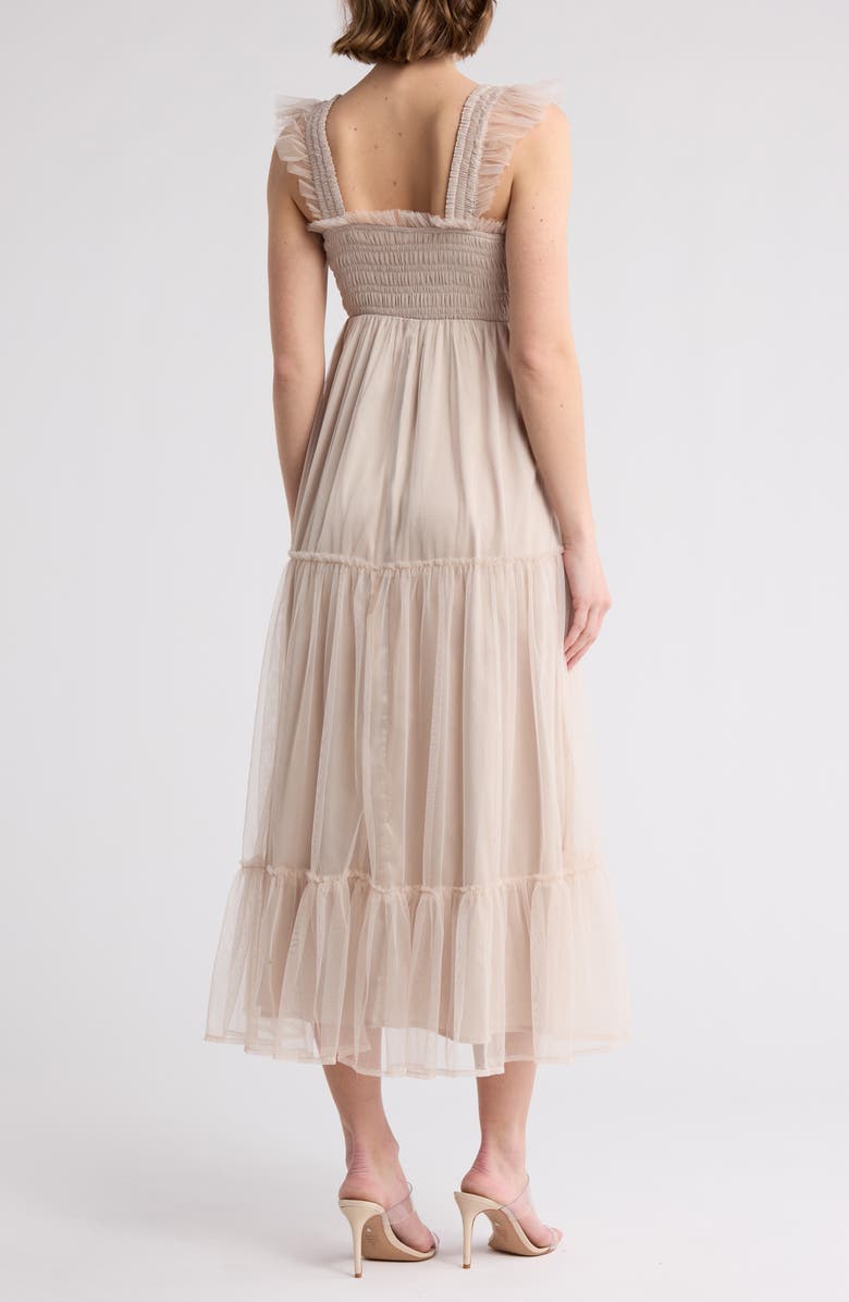 WISHLIST Ruffle Tulle Overlay Tiered Maxi Dress, Alternate, color, 