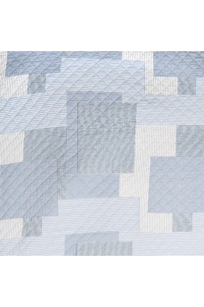 Asher Stripe Cotton Quilted 48" x 60" Throw Blanket, Alternate, color, Blue