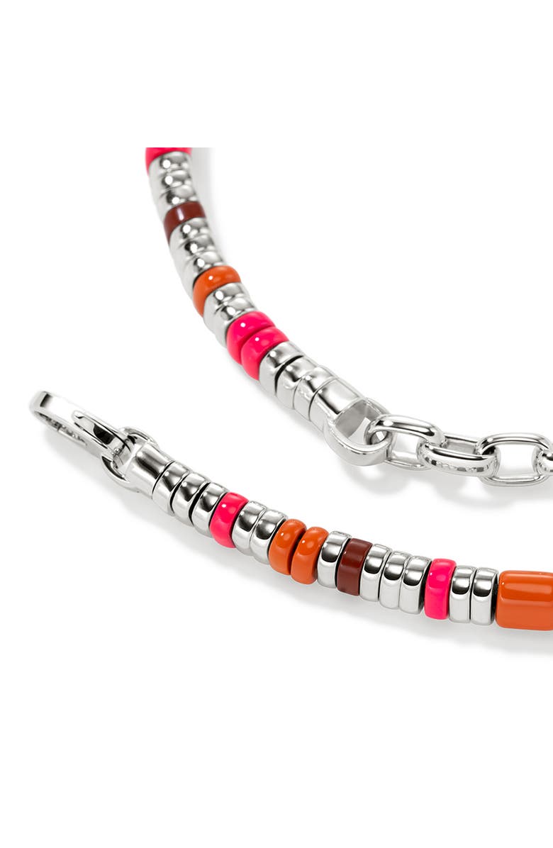 John Hardy Colorblock Silver 5mm Necklace with Red Jasper with Neon Pink Enamel & Orange Enamel, Alternate, color, Silver Pink
