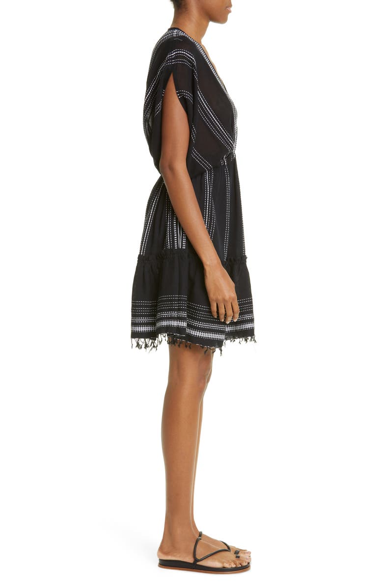 lemlem Leliti Cotton Blend Cover-Up Dress, Alternate, color, Black