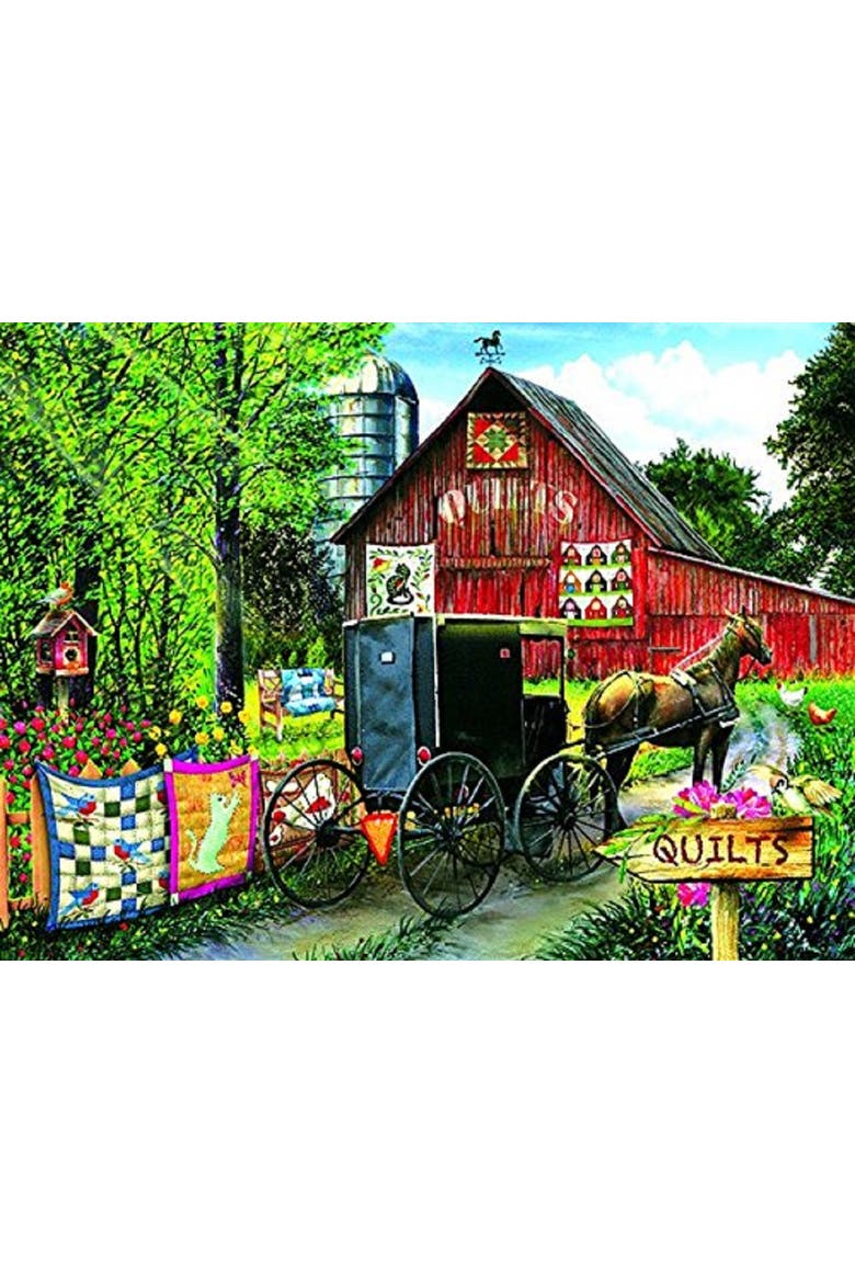 Amish Quilt Sale 1000 piece Jigsaw Puzzle for Adults, Alternate, color, Multicolor