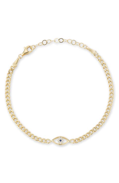 Cubic Zirconia Evil Eye Bracelet