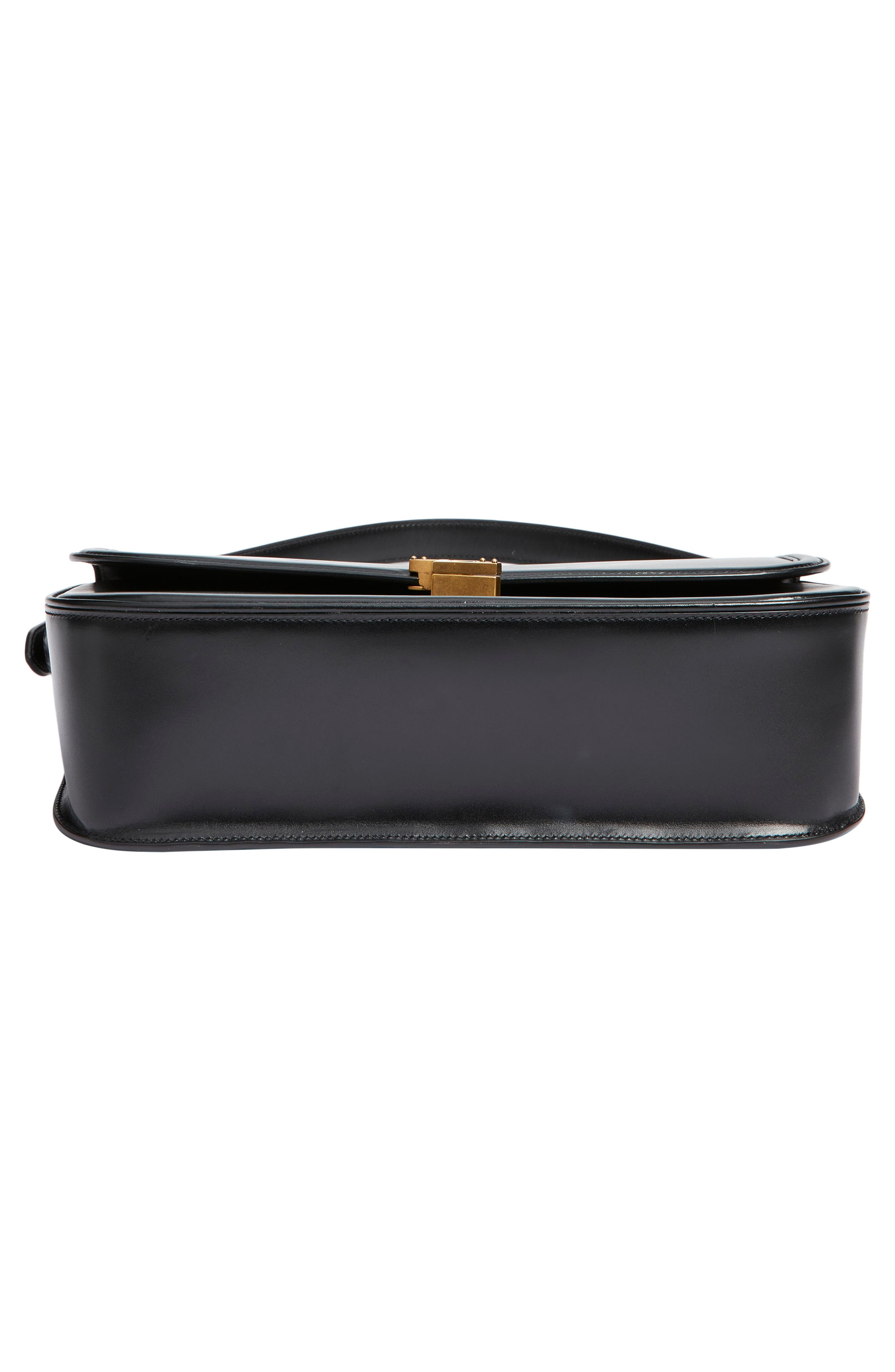Saint Laurent Large Solferino Leather Shoulder Bag, Alternate, color, Noir