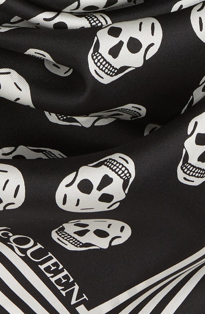 McQueen Alexander McQueen Biker Skull Silk Scarf, Alternate, color,