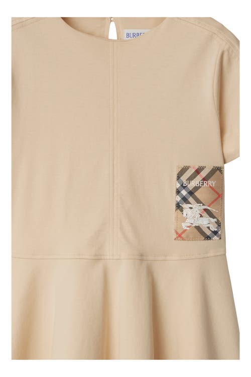 Burberry Check Label Cotton Dress In Calico