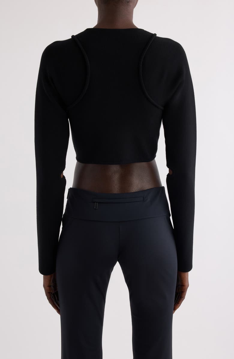 Courrèges Cutout Scuba Knit Cardigan, Alternate, color,