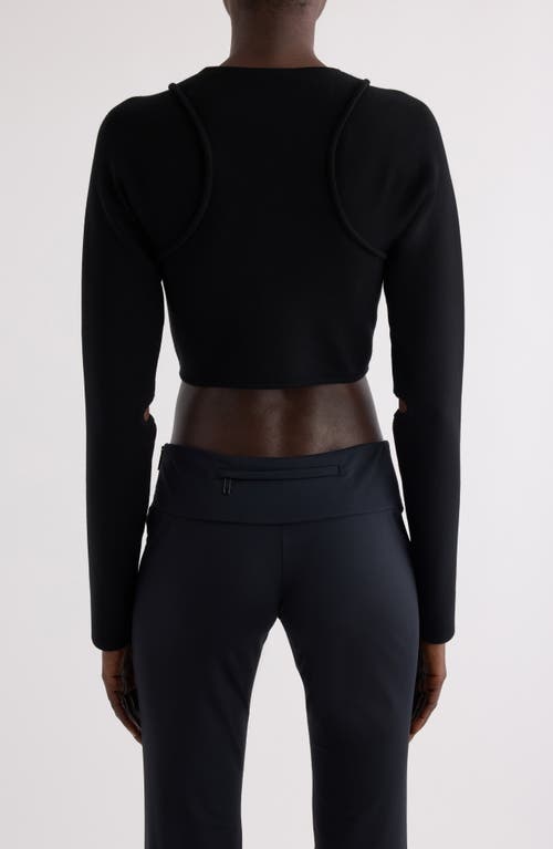 Courrèges Cutout Scuba Knit Cardigan In Black