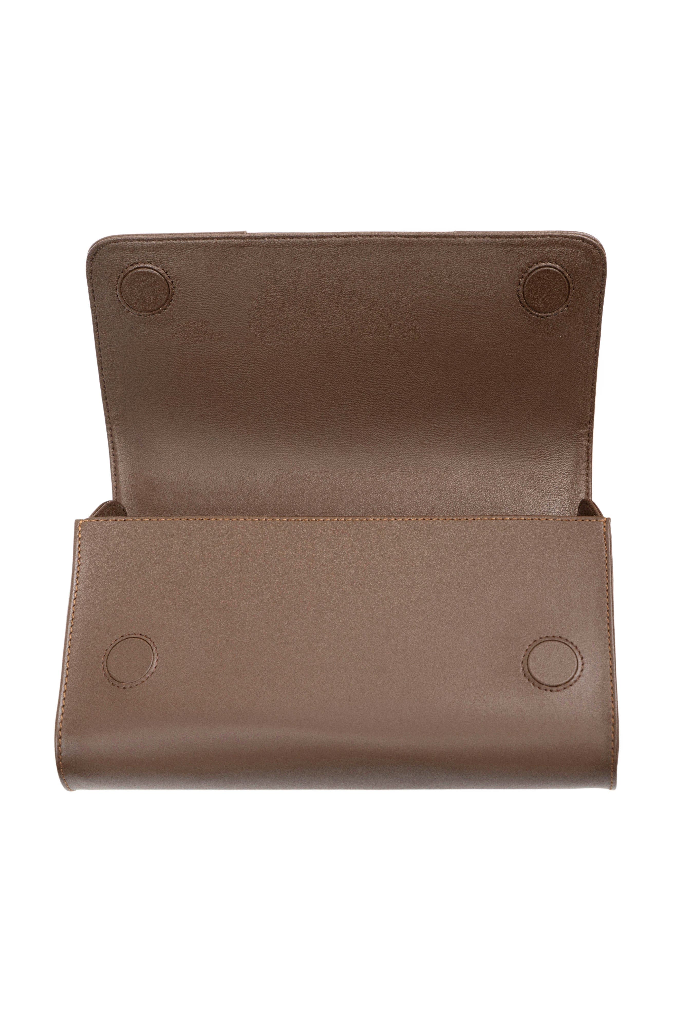 PERRIN PARIS Duelle Clutch, Alternate, color, Sepia